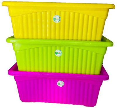 Abasr Plant Container Set(Pack of 3, Plastic)