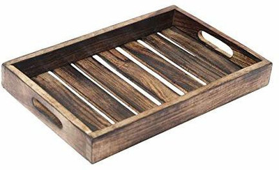 CART OF CRAFTS Mango Wooden Serving Tray for Coffee/Tea/Drinks for Living Room/Restaurant ( 29.2 x 17.8 x 2.5 Centimeters) Tray(Tray)