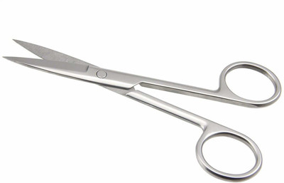 shree kesar medical Hair Trimming Scissors For Moustache And Beard Cutting For Men And Boys Silver Pack Of 1 Scissors(Set of 1, Silver)