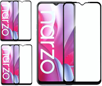 ISAAK Edge To Edge Tempered Glass for Realme Narzo 20a(Pack of 3)