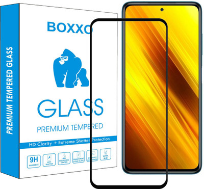 Boxxo Edge To Edge Tempered Glass for Poco X3(Pack of 1)