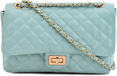 Lychee Bags Blue Sling Bag Blue PU Quilted sling and handbags