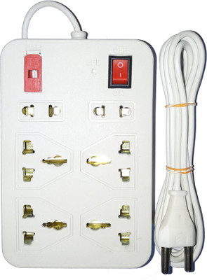 UNIQUE 6+1 Mini Extension Cord 6 Socket Extension Boards (White) 6  Socket Extension Boards(White, 3 m)