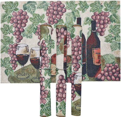 PRAKARTIK Rectangular Pack of 4 Table Placemat(Purple, Cotton)