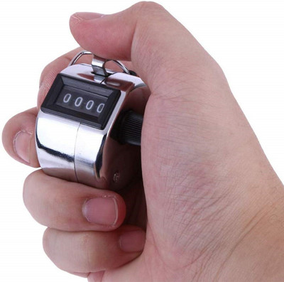 play run ™ Steel Hand Held 4 Digit Manual Tally Counter(Silver) Digital Tally Counter(Silver)