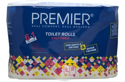 Premier Tissues india Limited PREMIER TOILET ROLL 6IN1 3PLY Toilet Paper Roll(3 Ply, 200 Sheets)