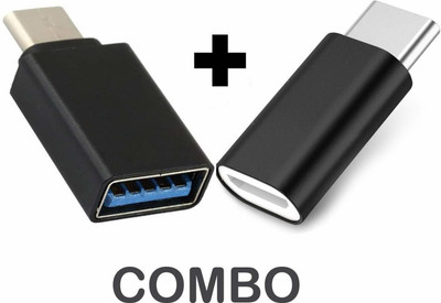 Ravbelli usb otg Type-C to Micro USB Adapter + Type-C OTG Adapter for Samsung Galaxy F Type C Male to Micro USB Female/USB-A 3.1 OTG Data Connector Converter Charging Charger Adapter (Multi) USB Charger, USB Mug, USB Hub(Multicolor)