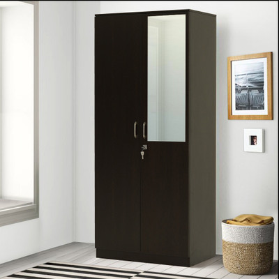 Nilkamal Willy Engineered Wood 2 Door Wardrobe(Finish Color - Wenge, Mirror Included)