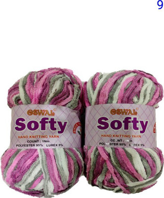 OSWAL Soft Wool Ball Hand Knitting Wool/Art Craft Soft Fingering Crochet Hook Yarn, Needle Knitting Yarn Thread , Shade No. 9, Color : Multi,(PACK OF 300 GRAM) Manual Yarn Winder