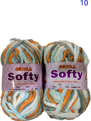 OSWAL Soft Wool Ball Hand Knitting Wool/Art Craft Soft Fingering Crochet Hook Yarn, Needle Knitting Yarn Thread , Shade No. 10, Color : Multi,(PACK OF 300 GRAM) Manual Yarn Winder