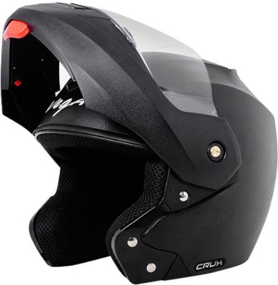 VEGA crux black Motorbike Helmet(Black)