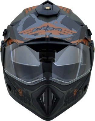 VEGA OFF ROAD D/V SECRET DULL GREEN BLACK HELMET Motorbike Helmet(DULL GREEN BLACK)