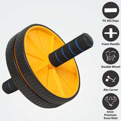 Deviant Buzz Ab Wheel Roller AB Exerciser with Knee Mat Steel Handle (Multicolor) Ab Exerciser(Multicolor)