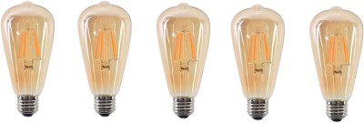 Prop It Up 4 W Decorative E27 Basic LED Bulb(Yellow, Pack of 2)