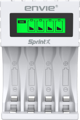 Envie Ultra Fast Charger ECR 11 MC | For AA & AAA Ni-mh Rechargeable Batteries | With LCD Display | 2000MA output current| Compatible with Power Banks | Car Charger | Laptop | Travel Adapter (White) (ECR 11 MC) Camera Battery Charger(White) Envie Ultra Fast Charger ECR 11 MC | For AA & AAA Ni-mh Rechargeable Batteries | With LCD Display | 2000MA output current| Compatible with Power Banks | Car Charger | Laptop | Travel Adapter (White) (ECR 11 MC) Camera Battery Charger(White)