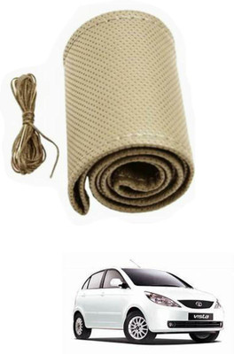 APICAL Hand Stiched Steering Cover For Tata Indica Vista(Beige, Leather)