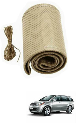 APICAL Hand Stiched Steering Cover For Tata Aria(Beige, Leather)