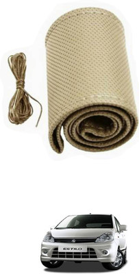 APICAL Hand Stiched Steering Cover For Universal For Car Zen Estilo(Beige, Leather)