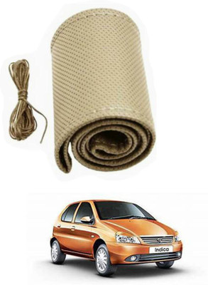 APICAL Hand Stiched Steering Cover For Tata Indica(Beige, Leather)
