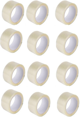 Modi Household Single Sided Handheld Dispenser Cello Tapes (Manual)(Set of 12, White)