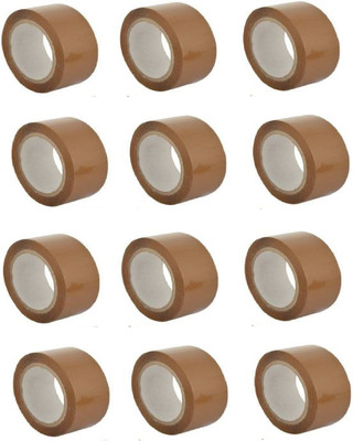 Modi Household Single Sided Handheld Dispenser Cello Tapes (Manual)(Set of 12, Brown)
