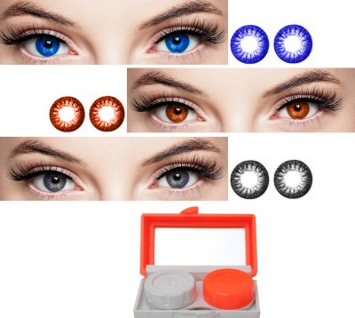 Diamond Eye Monthly Disposable(0, Colored Contact Lenses, Pack of 3)