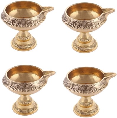 Utkarsh Diwali Special Combo Pack Of 6 Brass Diwali Kuber Pedi (No1 Small Size)for Puja Brass (Pack of 4) Table Diya(Height: 2.16 inch)