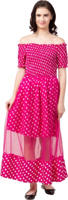 Ziya Fashion Women Fit and Flare Pink Dress