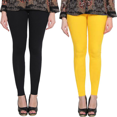 Styllofy Ankle Length Western Wear Legging(Black, Yellow, Solid)