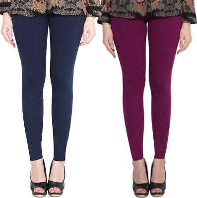 Styllofy Ankle Length Western Wear Legging(Dark Blue, Purple, Solid)
