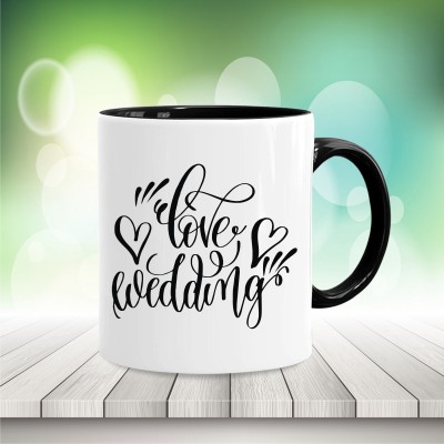 ADI Creations Love Wedding Ceramic Coffee Mug(300 ml)