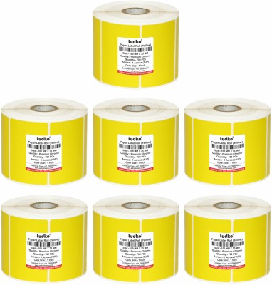 tudko 100 mm X 75 mm Chromo Self Adhesive Paper Label(Chromo Label Yellow)