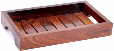 Kesha Spree Sheesham Wood Handmade & Handcrafted Wooden Serving Tray (Small) - 10 x 6 x 1.4 Inch - Export Quality Tray(Tray)