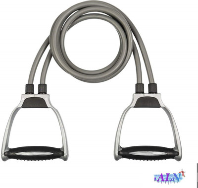 A L N Double Toning Tube With D Handle, Resistance Tube Stretching Exercise For Everyone Resistance Tube(Grey)