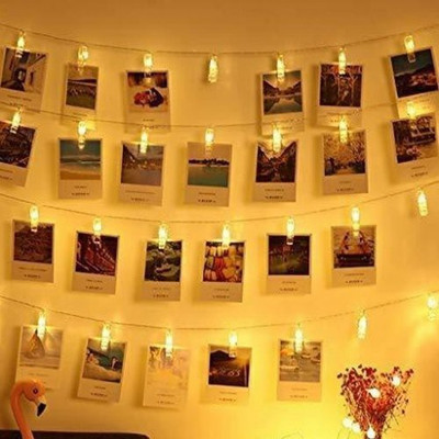 Zeevika 20 LEDs 5.33 m Yellow Steady Clip Rice Lights(Pack of 1)