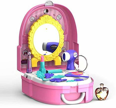 Jugutoz 2 in 1 Backpack Little Kids Dressing Table Beauty Play Set with Beauty Bag Set Play Toy
