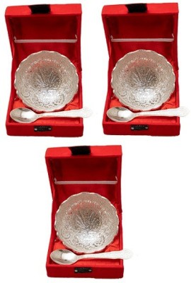 Being Nawab Silver Plated Serving Bowl(Pack of 3, Silver)