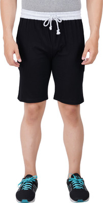 PRIDE APPAREL Solid Men Black Regular Shorts