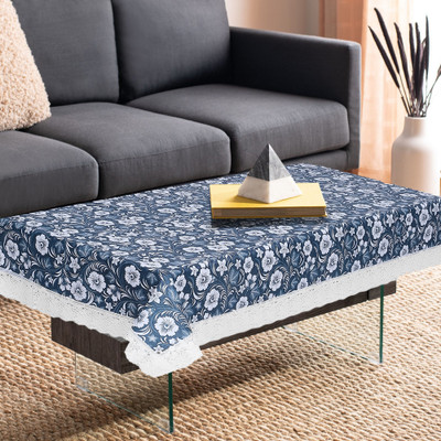 DPA Collection Printed 4 Seater Table Cover(Blue, White, PVC)