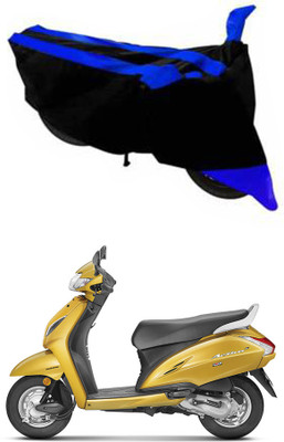 RONISH Two Wheeler Cover for Honda(Activa 6G, Black, Blue)