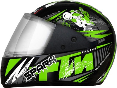 RACING FULL FACE SPORT HELMET Motorbike Helmet(Black, Green)