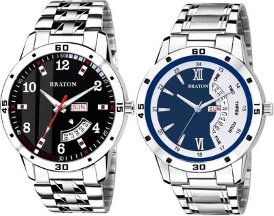 BRATON BT95199540SMDD0104COMCO BT95199540SMDD0104COMBO BLUE DIAL DAY AND DATE ANALOG WATCH FOR MEN & WOMEN Analog Watch  - For Men & Women