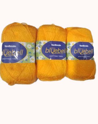 Vardhman Wool Bluebell Knitting Yarn ( Yellow , 400 g )