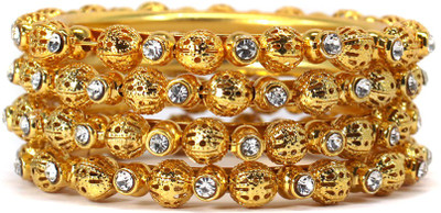 JAIRA GOLD Alloy Gold-plated Bangle Set(Pack of 4)