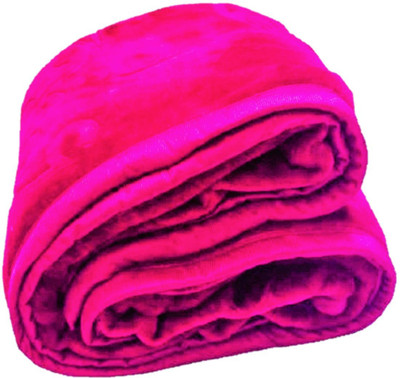 AUBORON Self Design Double Mink Blanket for  Heavy Winter(Microfiber, Pink)