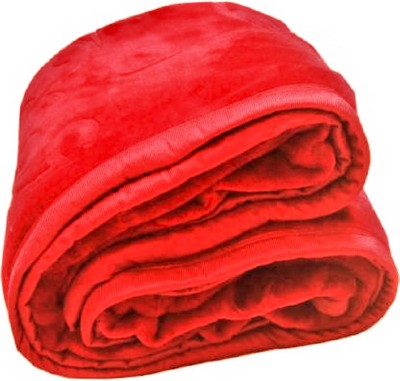 AUBORON Self Design Double Mink Blanket for  Heavy Winter(Microfiber, Red)