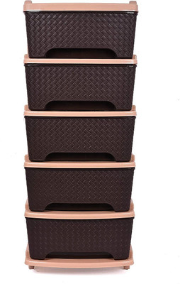 Sonal Plastic Free Standing Chest of Drawers(Finish Color - Brown, DIY(Do-It-Yourself))