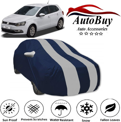 AutoBuy Car Cover For Volkswagen Polo GT (With Mirror Pockets)(White, Blue)