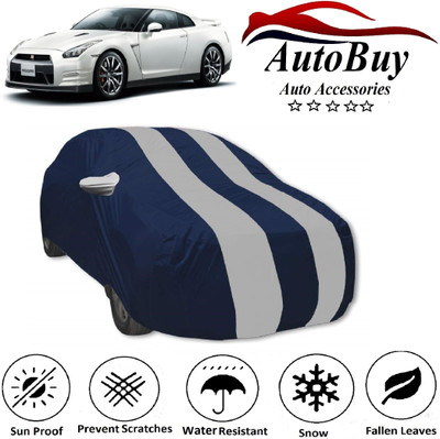 AutoBuy Car Cover For Hyundai Getz (With Mirror Pockets)(White, Blue)