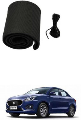 APICAL Hand Stiched Steering Cover For Universal For Car Swift Dzire(Black, Leather)